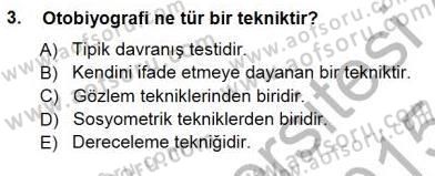 Rehberlik Dersi 2014 - 2015 Yılı (Final) Dönem Sonu Sınav Soruları 3. Soru