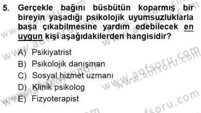 Rehberlik Dersi 2014 - 2015 Yılı (Final) Dönem Sonu Sınav Soruları 5. Soru