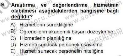 Rehberlik Dersi 2014 - 2015 Yılı (Final) Dönem Sonu Sınav Soruları 9. Soru