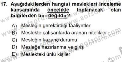 Rehberlik Dersi 2015 - 2016 Yılı (Vize) Ara Sınav Soruları 17. Soru