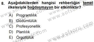 Rehberlik Dersi 2015 - 2016 Yılı (Vize) Ara Sınav Soruları 8. Soru