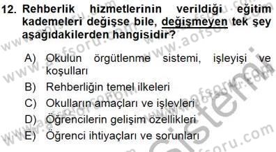 Rehberlik Dersi 2015 - 2016 Yılı (Final) Dönem Sonu Sınav Soruları 12. Soru