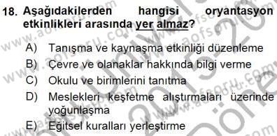 Rehberlik Dersi 2015 - 2016 Yılı (Final) Dönem Sonu Sınav Soruları 18. Soru