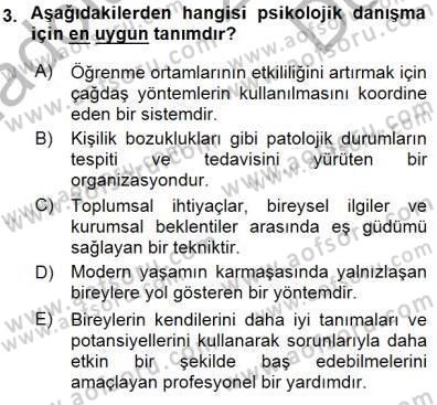 Rehberlik Dersi 2015 - 2016 Yılı (Final) Dönem Sonu Sınav Soruları 3. Soru