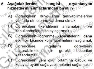 Rehberlik Dersi 2015 - 2016 Yılı (Final) Dönem Sonu Sınav Soruları 5. Soru