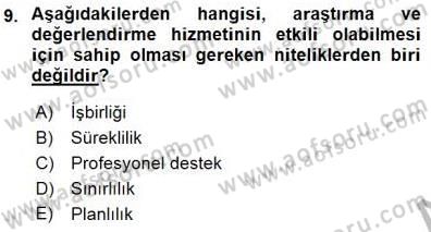 Rehberlik Dersi 2015 - 2016 Yılı (Final) Dönem Sonu Sınav Soruları 9. Soru