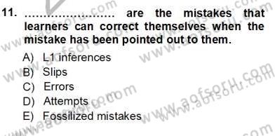 Özel Öğretim Yöntemleri Dersi 2012 - 2013 Yılı (Vize) Ara Sınav Soruları 11. Soru