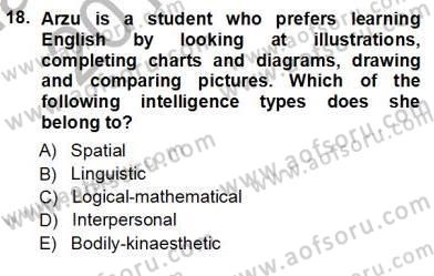 Özel Öğretim Yöntemleri Dersi 2012 - 2013 Yılı (Vize) Ara Sınav Soruları 18. Soru