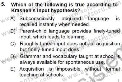 Özel Öğretim Yöntemleri Dersi 2012 - 2013 Yılı (Vize) Ara Sınav Soruları 5. Soru