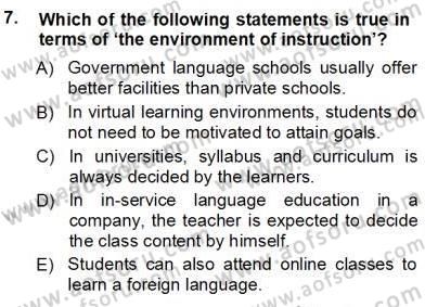 Özel Öğretim Yöntemleri Dersi 2012 - 2013 Yılı (Vize) Ara Sınav Soruları 7. Soru