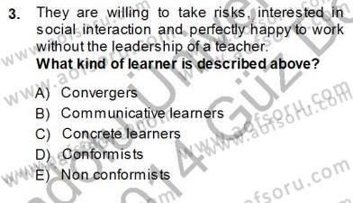 Özel Öğretim Yöntemleri Dersi 2013 - 2014 Yılı (Vize) Ara Sınav Soruları 3. Soru