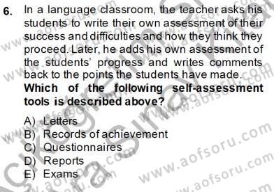 Özel Öğretim Yöntemleri Dersi 2013 - 2014 Yılı (Vize) Ara Sınav Soruları 6. Soru