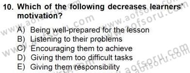 Özel Öğretim Yöntemleri Dersi 2013 - 2014 Yılı (Final) Dönem Sonu Sınav Soruları 10. Soru