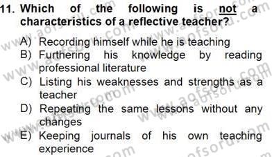 Özel Öğretim Yöntemleri Dersi 2013 - 2014 Yılı (Final) Dönem Sonu Sınav Soruları 11. Soru