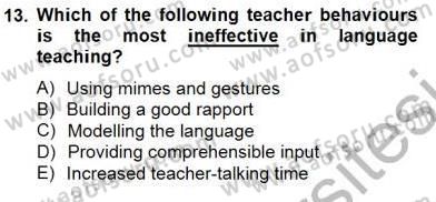 Özel Öğretim Yöntemleri Dersi 2013 - 2014 Yılı (Final) Dönem Sonu Sınav Soruları 13. Soru