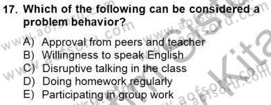 Özel Öğretim Yöntemleri Dersi 2013 - 2014 Yılı (Final) Dönem Sonu Sınav Soruları 17. Soru