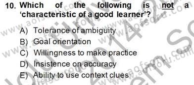Özel Öğretim Yöntemleri Dersi 2014 - 2015 Yılı (Final) Dönem Sonu Sınav Soruları 10. Soru