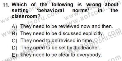 Özel Öğretim Yöntemleri Dersi 2014 - 2015 Yılı (Final) Dönem Sonu Sınav Soruları 11. Soru