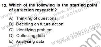 Özel Öğretim Yöntemleri Dersi 2014 - 2015 Yılı (Final) Dönem Sonu Sınav Soruları 12. Soru