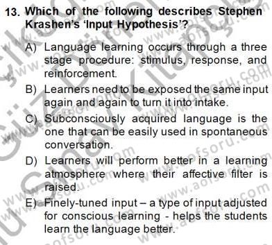 Özel Öğretim Yöntemleri Dersi 2014 - 2015 Yılı (Final) Dönem Sonu Sınav Soruları 13. Soru