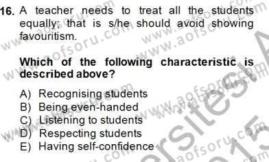 Özel Öğretim Yöntemleri Dersi 2014 - 2015 Yılı (Final) Dönem Sonu Sınav Soruları 16. Soru