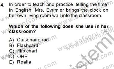 Özel Öğretim Yöntemleri Dersi 2014 - 2015 Yılı (Final) Dönem Sonu Sınav Soruları 4. Soru