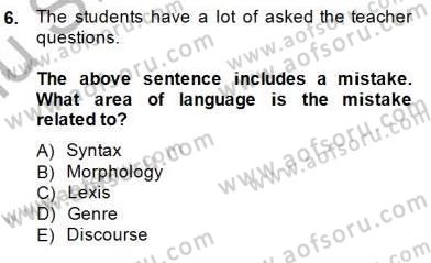 Özel Öğretim Yöntemleri Dersi 2014 - 2015 Yılı (Final) Dönem Sonu Sınav Soruları 6. Soru