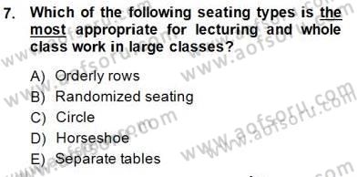 Özel Öğretim Yöntemleri Dersi 2014 - 2015 Yılı (Final) Dönem Sonu Sınav Soruları 7. Soru