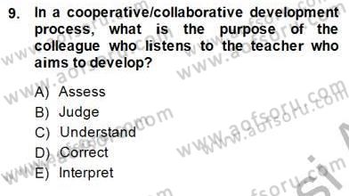 Özel Öğretim Yöntemleri Dersi 2014 - 2015 Yılı (Final) Dönem Sonu Sınav Soruları 9. Soru