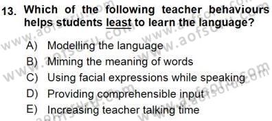 Özel Öğretim Yöntemleri Dersi 2015 - 2016 Yılı (Vize) Ara Sınav Soruları 13. Soru