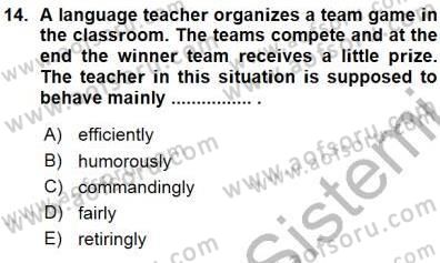 Özel Öğretim Yöntemleri Dersi 2015 - 2016 Yılı (Vize) Ara Sınav Soruları 14. Soru