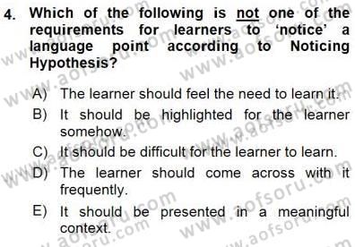 Özel Öğretim Yöntemleri Dersi 2015 - 2016 Yılı (Vize) Ara Sınav Soruları 4. Soru