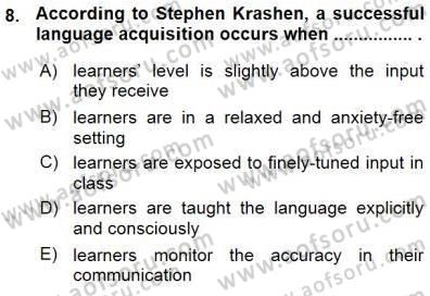 Özel Öğretim Yöntemleri Dersi 2015 - 2016 Yılı (Vize) Ara Sınav Soruları 8. Soru