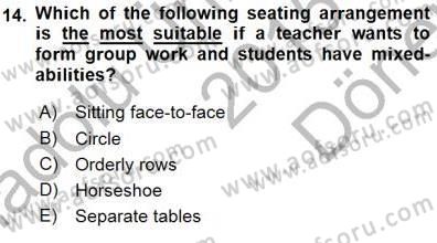 Özel Öğretim Yöntemleri Dersi 2015 - 2016 Yılı (Final) Dönem Sonu Sınav Soruları 14. Soru