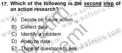 Özel Öğretim Yöntemleri Dersi 2015 - 2016 Yılı (Final) Dönem Sonu Sınav Soruları 17. Soru