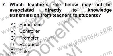 Özel Öğretim Yöntemleri Dersi 2015 - 2016 Yılı (Final) Dönem Sonu Sınav Soruları 7. Soru