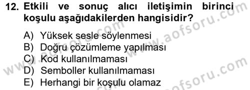 Kişisel Satış Teknikleri Dersi 2012 - 2013 Yılı (Vize) Ara Sınav Soruları 12. Soru