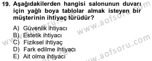 Kişisel Satış Teknikleri Dersi 2012 - 2013 Yılı (Vize) Ara Sınav Soruları 19. Soru