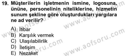Kişisel Satış Teknikleri Dersi 2012 - 2013 Yılı (Final) Dönem Sonu Sınav Soruları 19. Soru