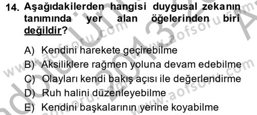 Kişisel Satış Teknikleri Dersi 2013 - 2014 Yılı (Vize) Ara Sınav Soruları 14. Soru