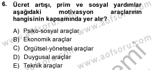 Kişisel Satış Teknikleri Dersi 2013 - 2014 Yılı (Vize) Ara Sınav Soruları 6. Soru