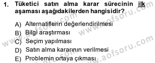 Kişisel Satış Teknikleri Dersi 2013 - 2014 Yılı (Final) Dönem Sonu Sınav Soruları 1. Soru