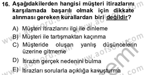Kişisel Satış Teknikleri Dersi 2013 - 2014 Yılı (Final) Dönem Sonu Sınav Soruları 16. Soru
