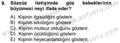 Kişisel Satış Teknikleri Dersi 2014 - 2015 Yılı Tek Ders Sınav Soruları 9. Soru