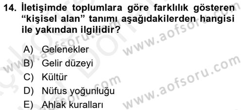 Kişisel Satış Teknikleri Dersi 2015 - 2016 Yılı (Vize) Ara Sınav Soruları 14. Soru