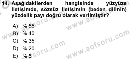 Kişisel Satış Teknikleri Dersi 2016 - 2017 Yılı (Vize) Ara Sınav Soruları 14. Soru