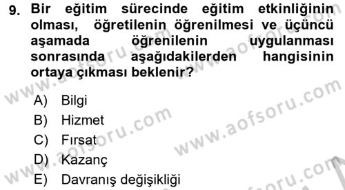 Kişisel Satış Teknikleri Dersi 2016 - 2017 Yılı (Vize) Ara Sınav Soruları 9. Soru