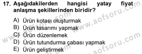 Perakendeciliğe Giriş Dersi 2012 - 2013 Yılı (Vize) Ara Sınav Soruları 17. Soru