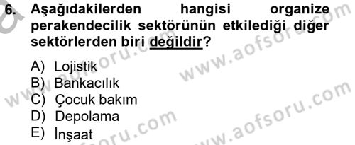 Perakendeciliğe Giriş Dersi 2012 - 2013 Yılı (Vize) Ara Sınav Soruları 6. Soru