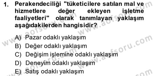 Perakendeciliğe Giriş Dersi 2013 - 2014 Yılı (Vize) Ara Sınav Soruları 1. Soru